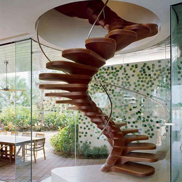 wood spiral stairs